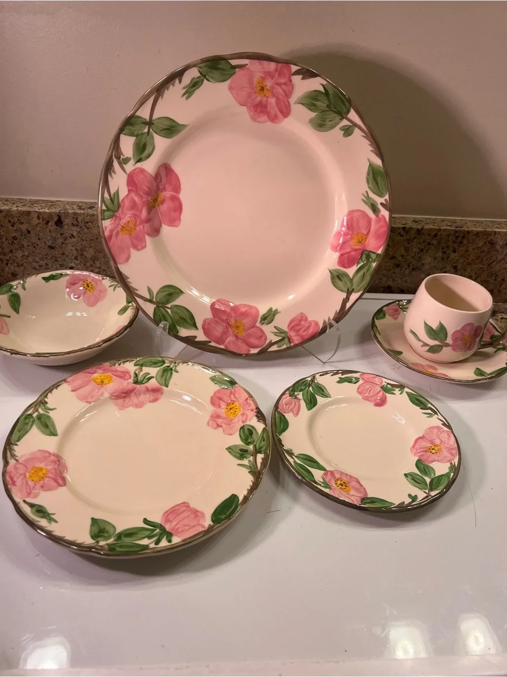 6 pc Franciscan Desert Rose Dinner Setting HandPainted (10 sets available)